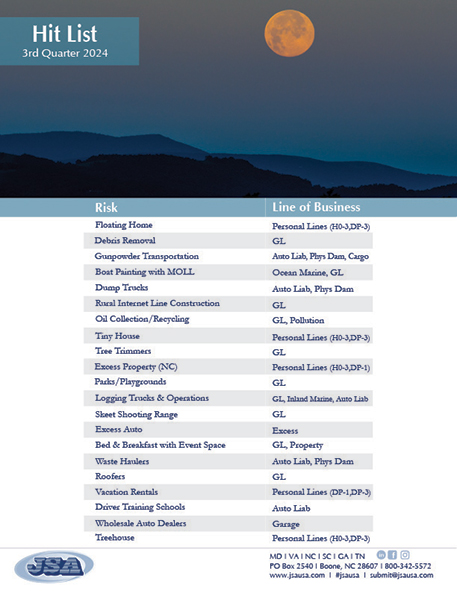 JSA 3Q 2024 Hit List